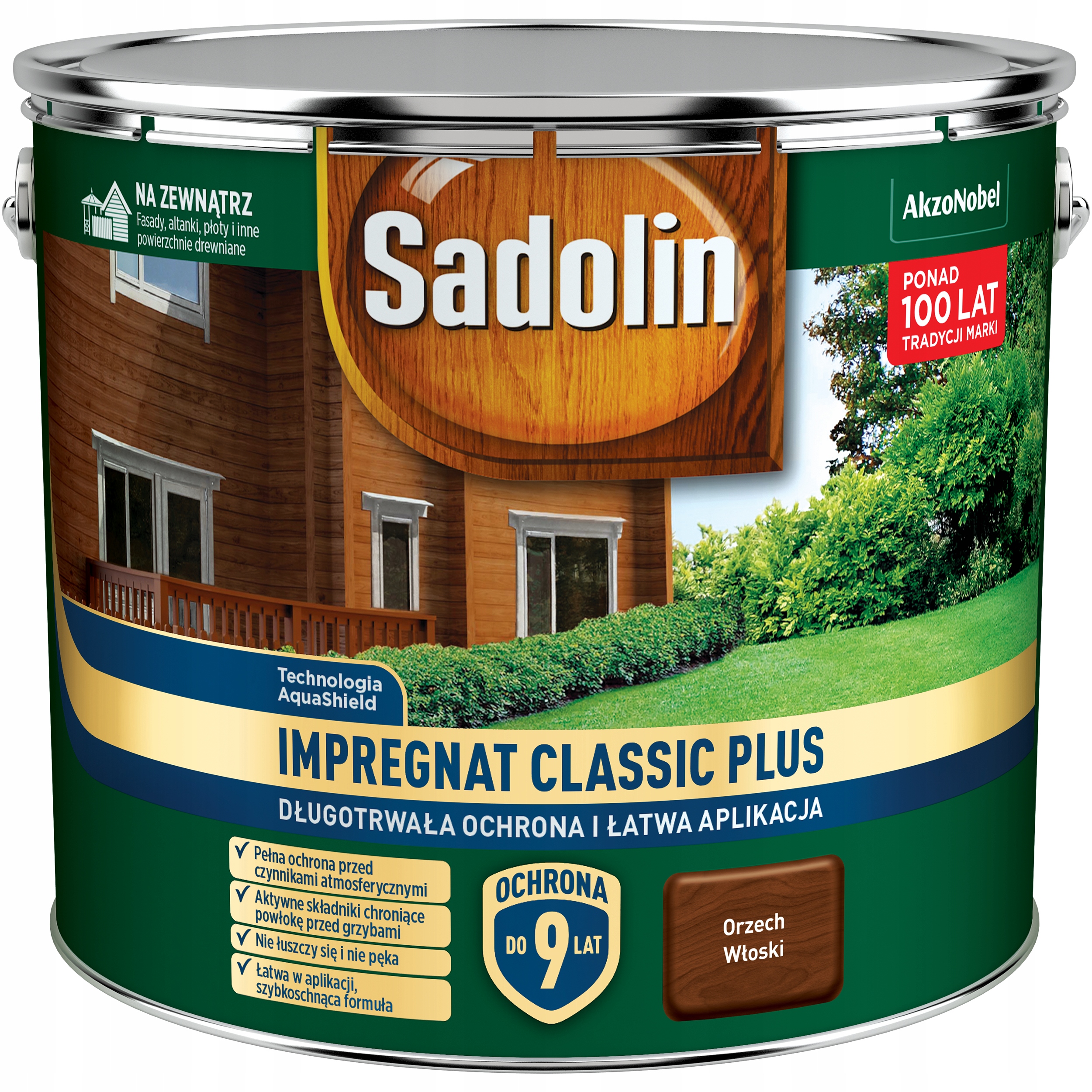 Impregnat do drewna Sadolin Classic Plus 9L orzech włoski na zewnątrz