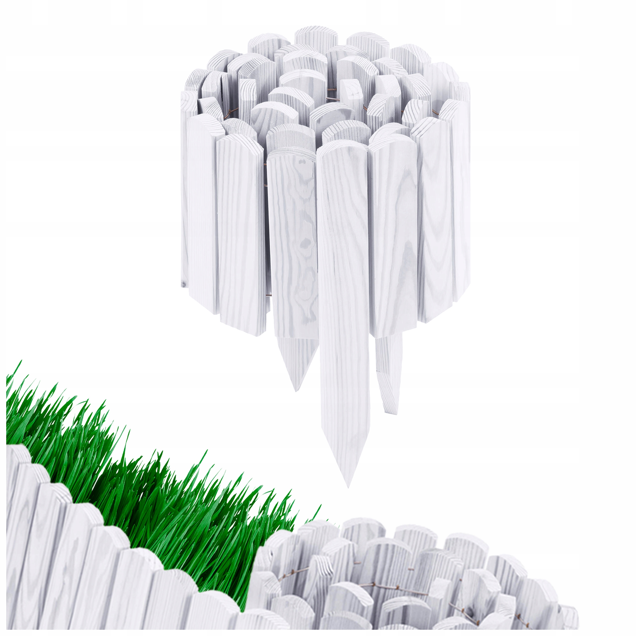 Płotek Ogrodowy Obrzeże Trawnikowe Palisada Ogrodowa Drewniana 20 x 200 cm