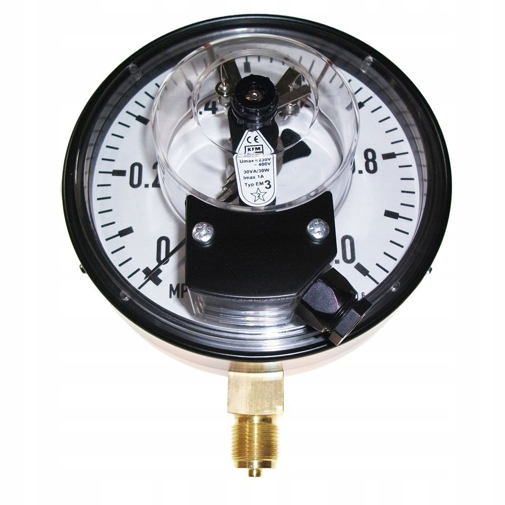 0-1MPa (10atmosfer) Manometr kontaktowy 160mm styki EM3 Nc/no gwint M20x1,5