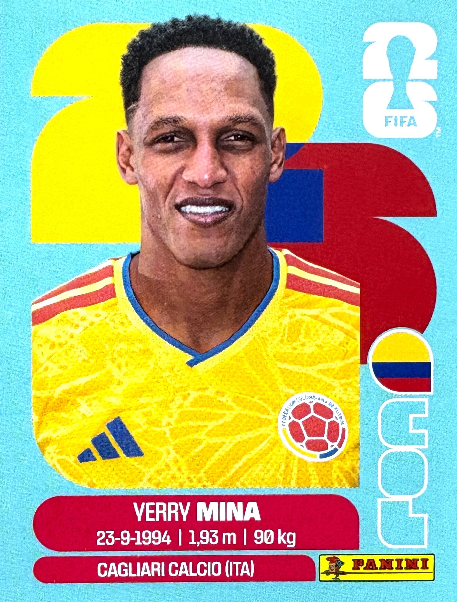 Naklejki Panini World Cup 2026 naklejka Col 5 Yerry Mina Kolumbia