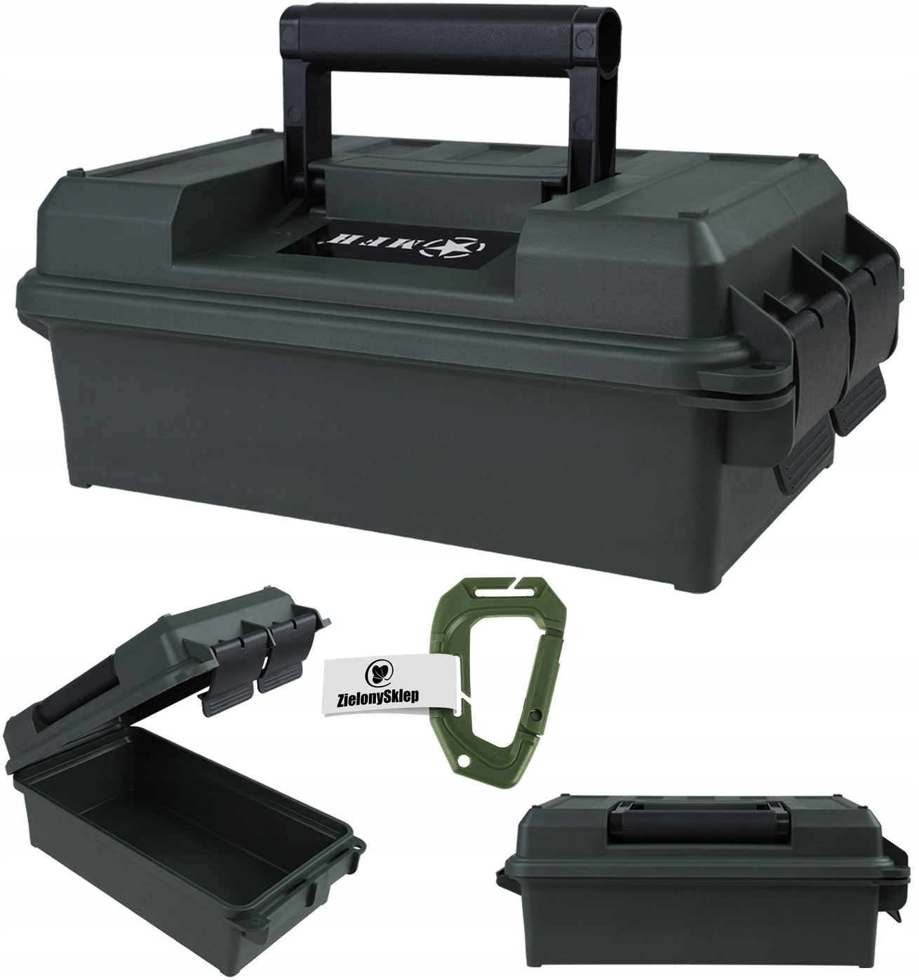 Skrzynka Wojskowa Pudełko na Amunicję Mfh Wodoodporna Us Ammo Box +gr.