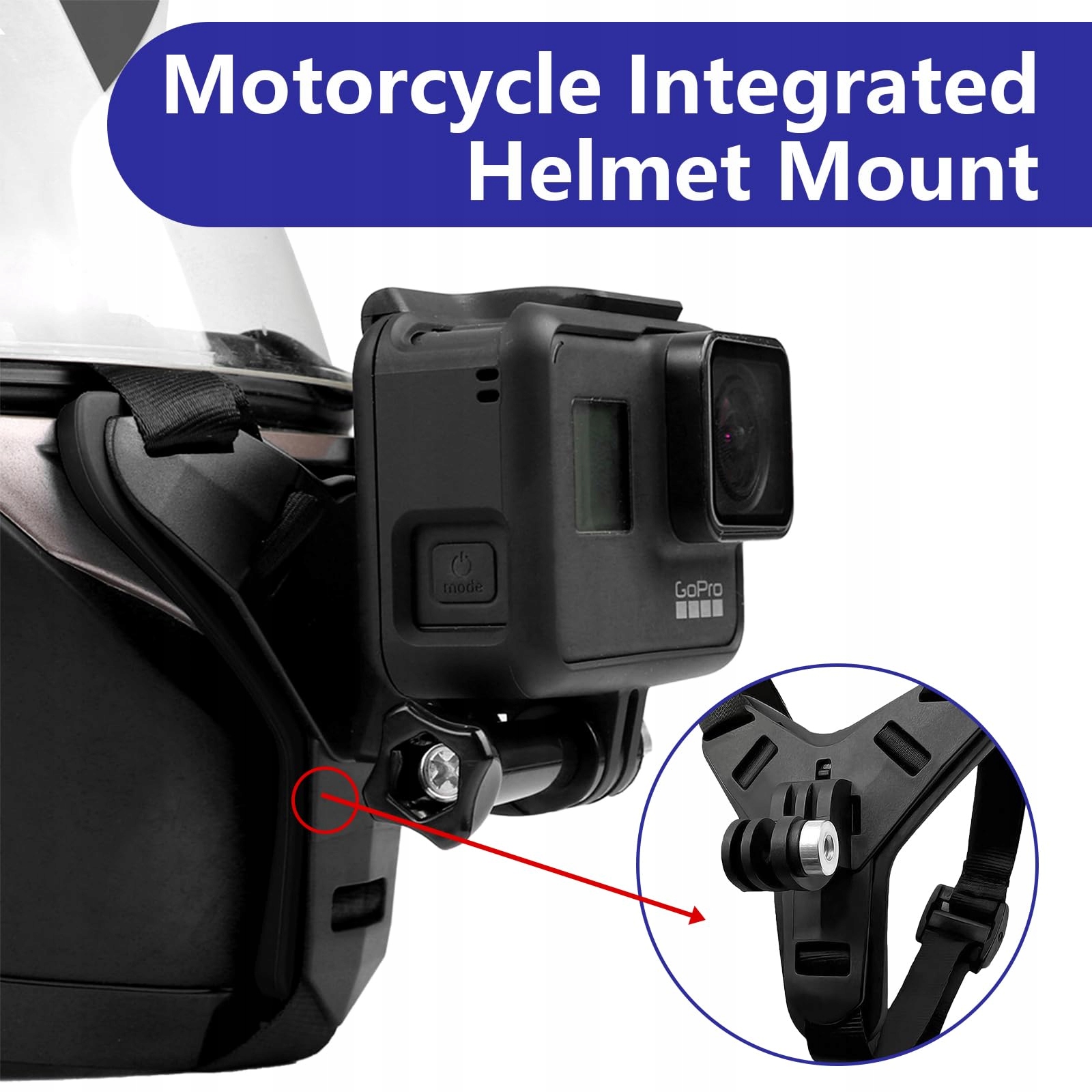 Mocowanie Na Kask Pod Brodę Do Kamer Sportowych GoPro DJI SJCAM WONUANTE — miniatura 5