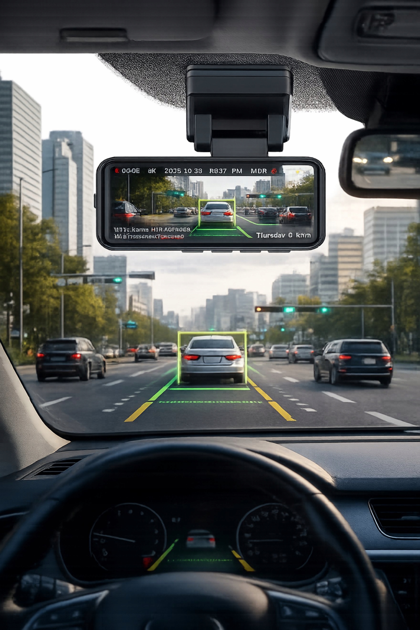 Wideorejestrator samochodowy 4K GPS WiFi kamera przód tył ADAS G-Sensor