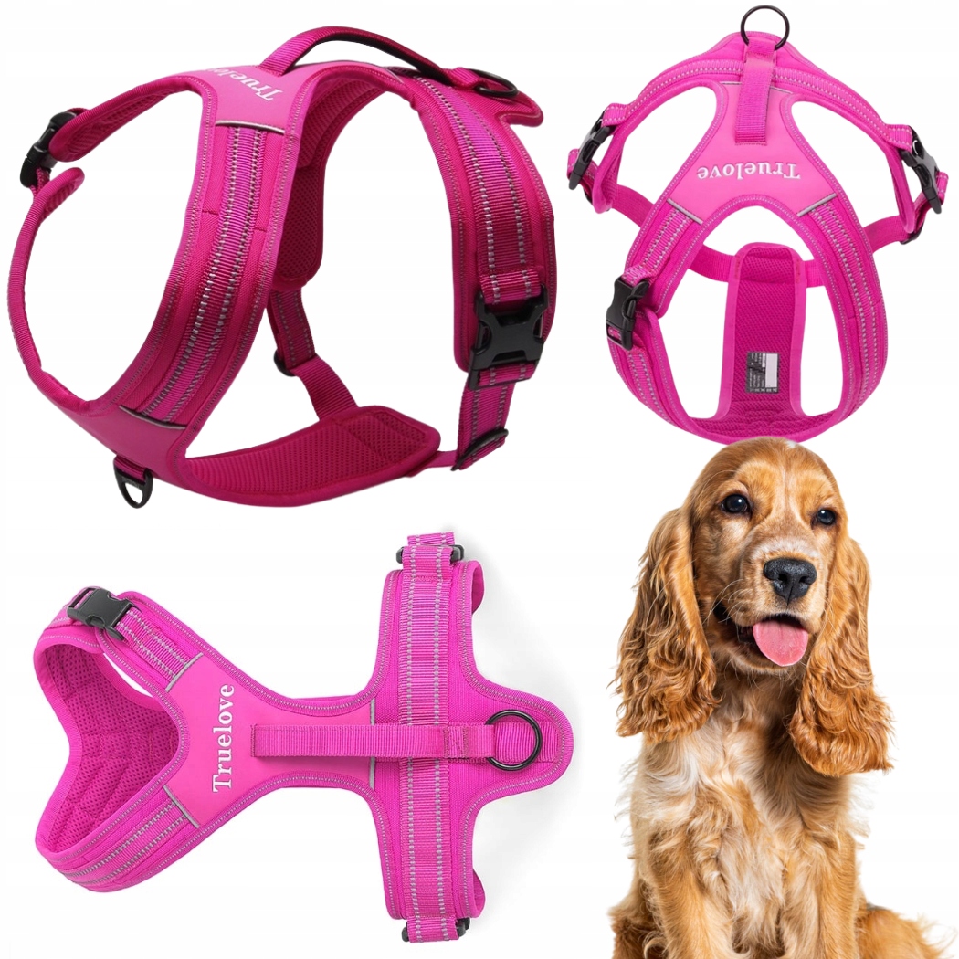 Levně Obojky Pro Psa Easy Walk S Reflexní Rukojetí Truelove Security Růžové M