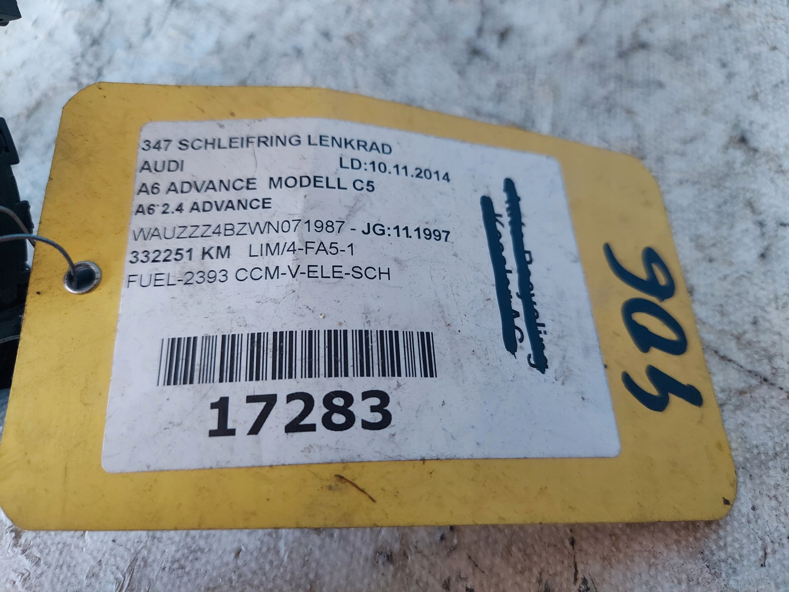 ring airbag A6 C5 1J0959653
