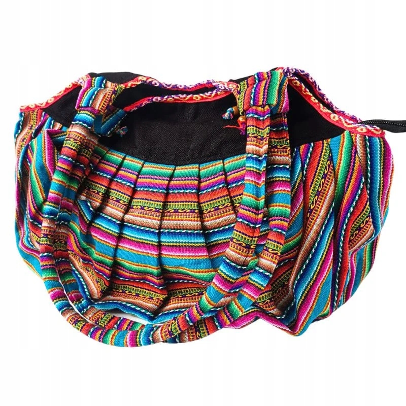Torba na ramię, duża torebka damska, kolorowa,Peru