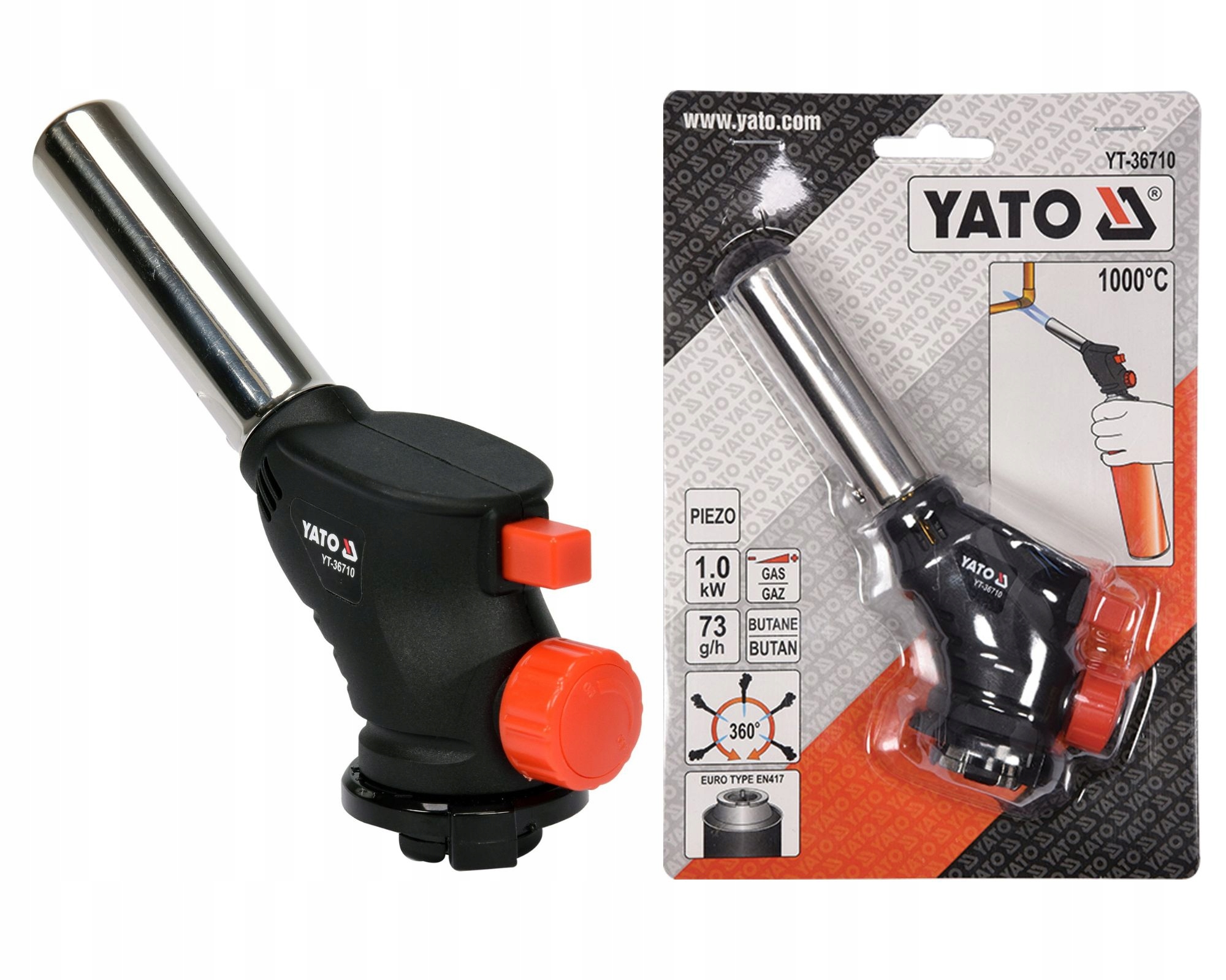 

Palnik Gazowy Do Lutowania 360° Yato Z Piezo 1000W