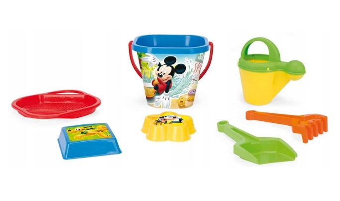 Zestaw Wiaderko Łopatka do piasku piaskownicy MYSZKA MIKI 7 elementów Marka Wader