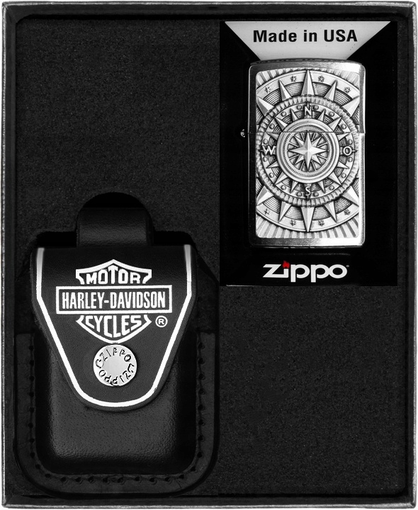 Sada Zippo Zapalovač Compass Emblem dárkový No6