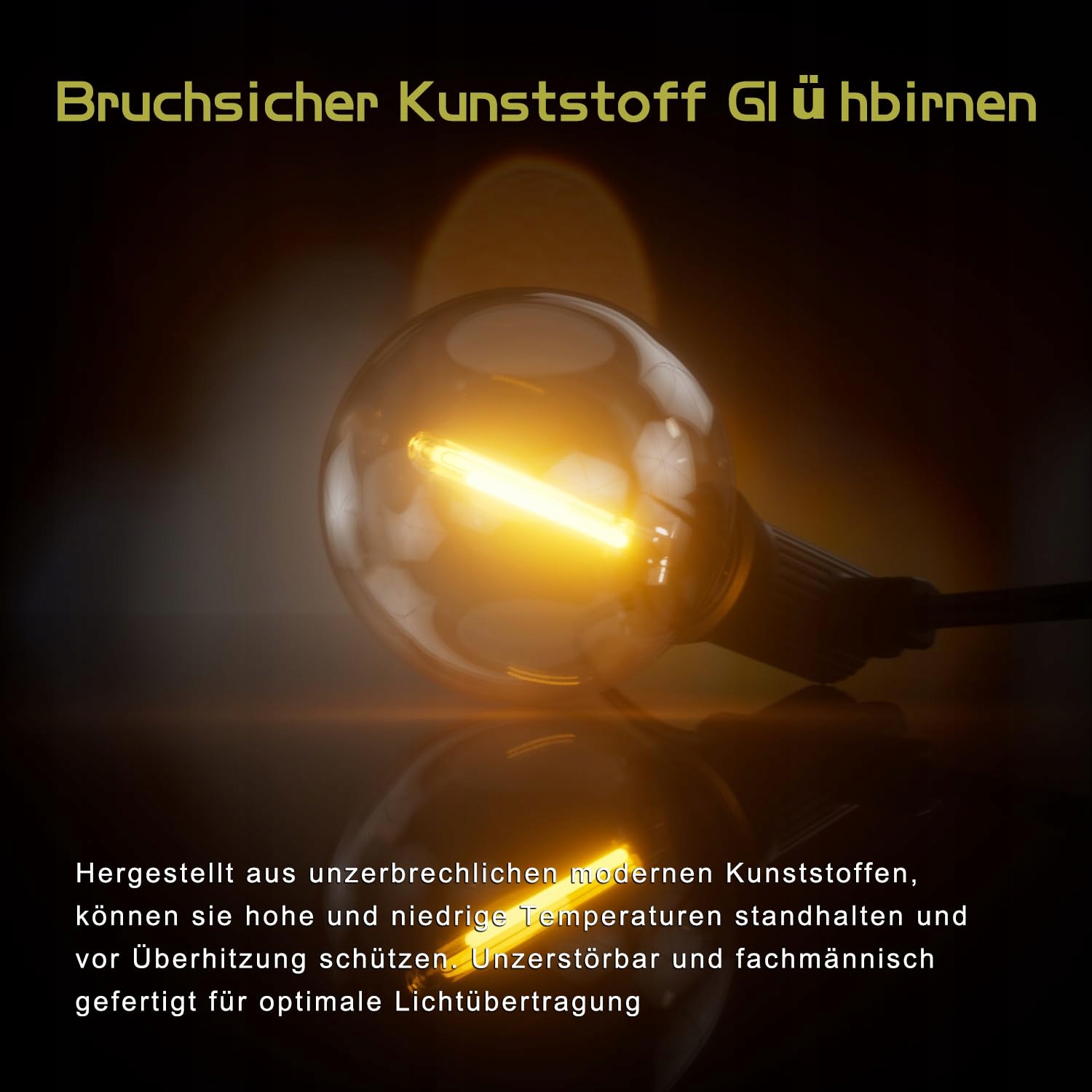 KAWAYA 15M Lampki Ogrodowe LED IP65 25+2 Żarówki Ciepłe Białe Wodoodporne — miniatura 5