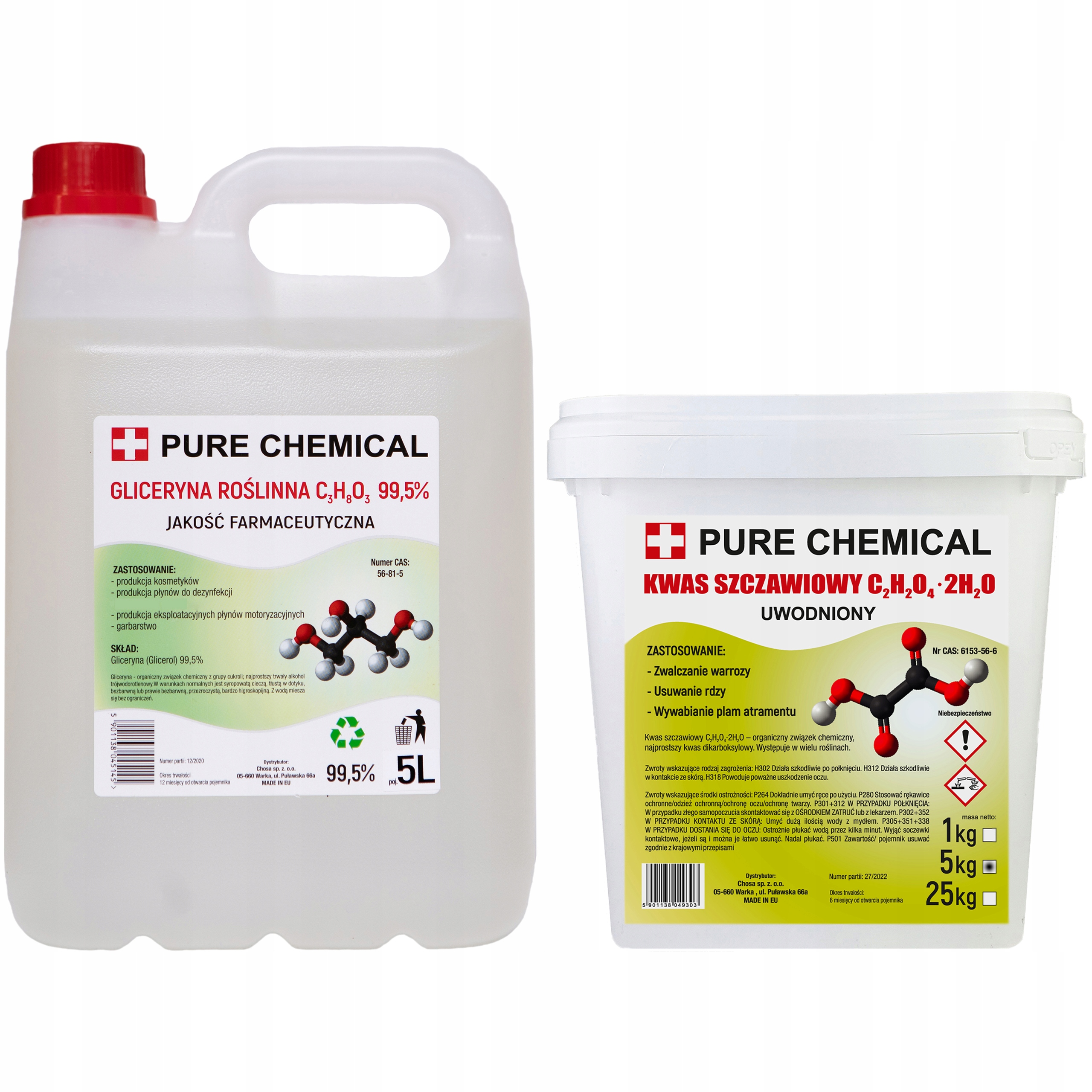 Glycerin 6,25 kg Kyselina Šťavelová 5 kg Na Warroze