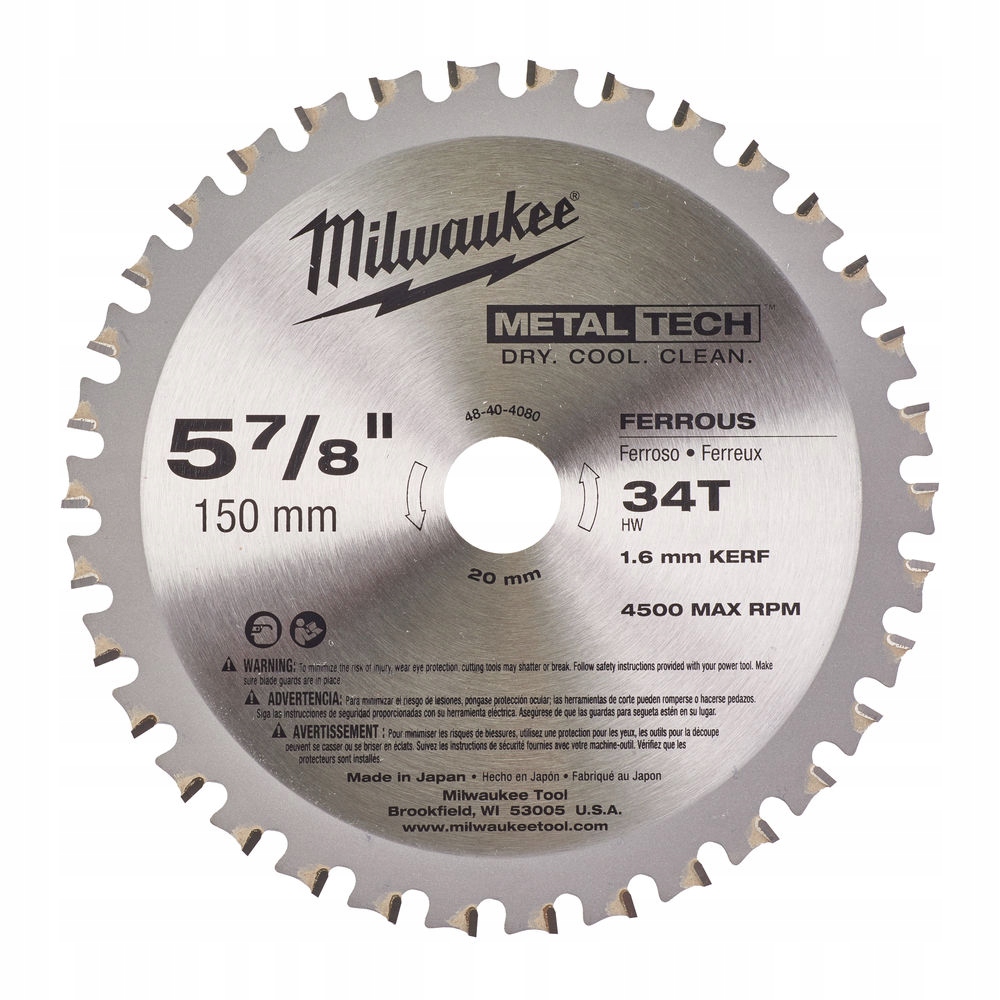 

Tarcza tnąca do metalu 150x20mm Milwaukee 48404080