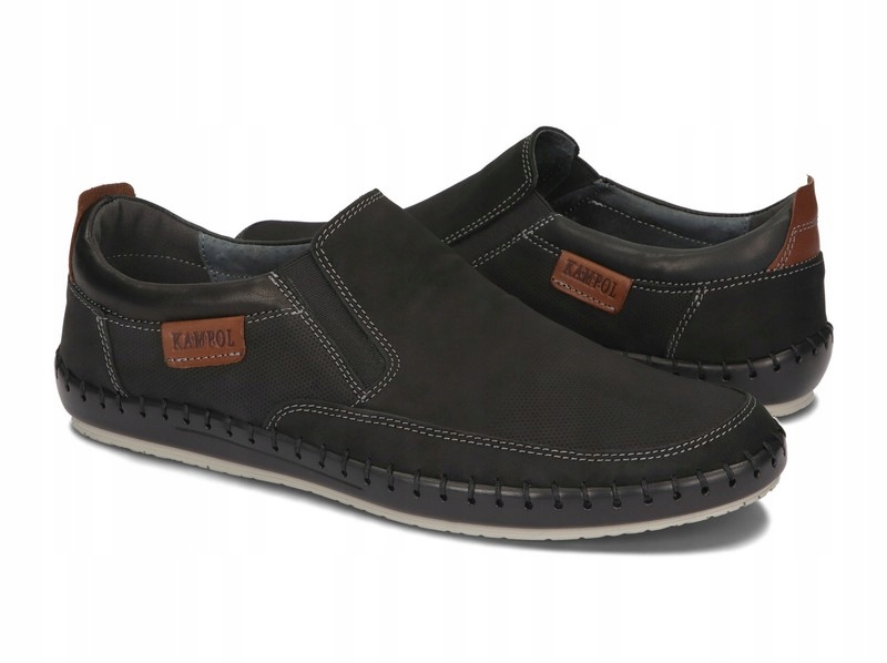 Mokasyny Skórzane Półbuty Męskie Wsuwane Skóra Czarne 51 Rozmiar 44 Kod producenta 51