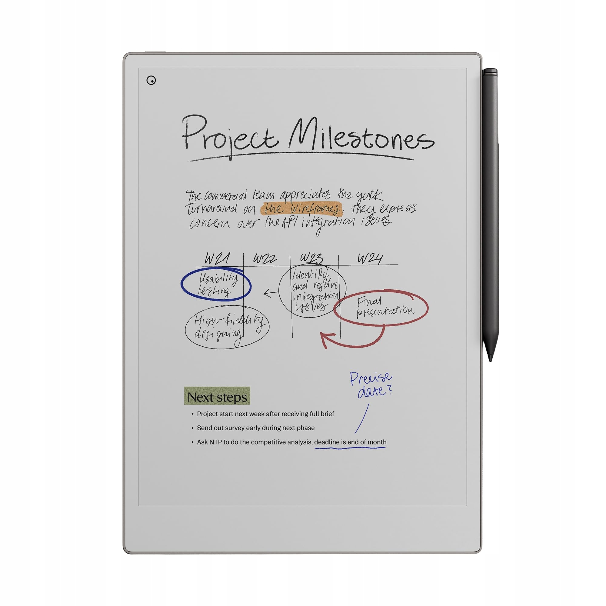 reMarkable Paper Pro papírový tablet s 11,8" displejem a světlem