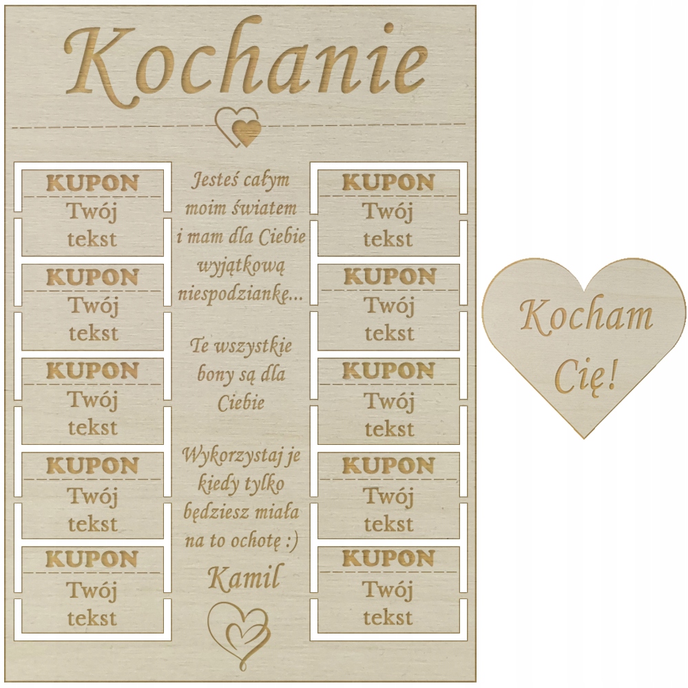 

Tabliczka Kupon Bon Dla Niej żony kobiety