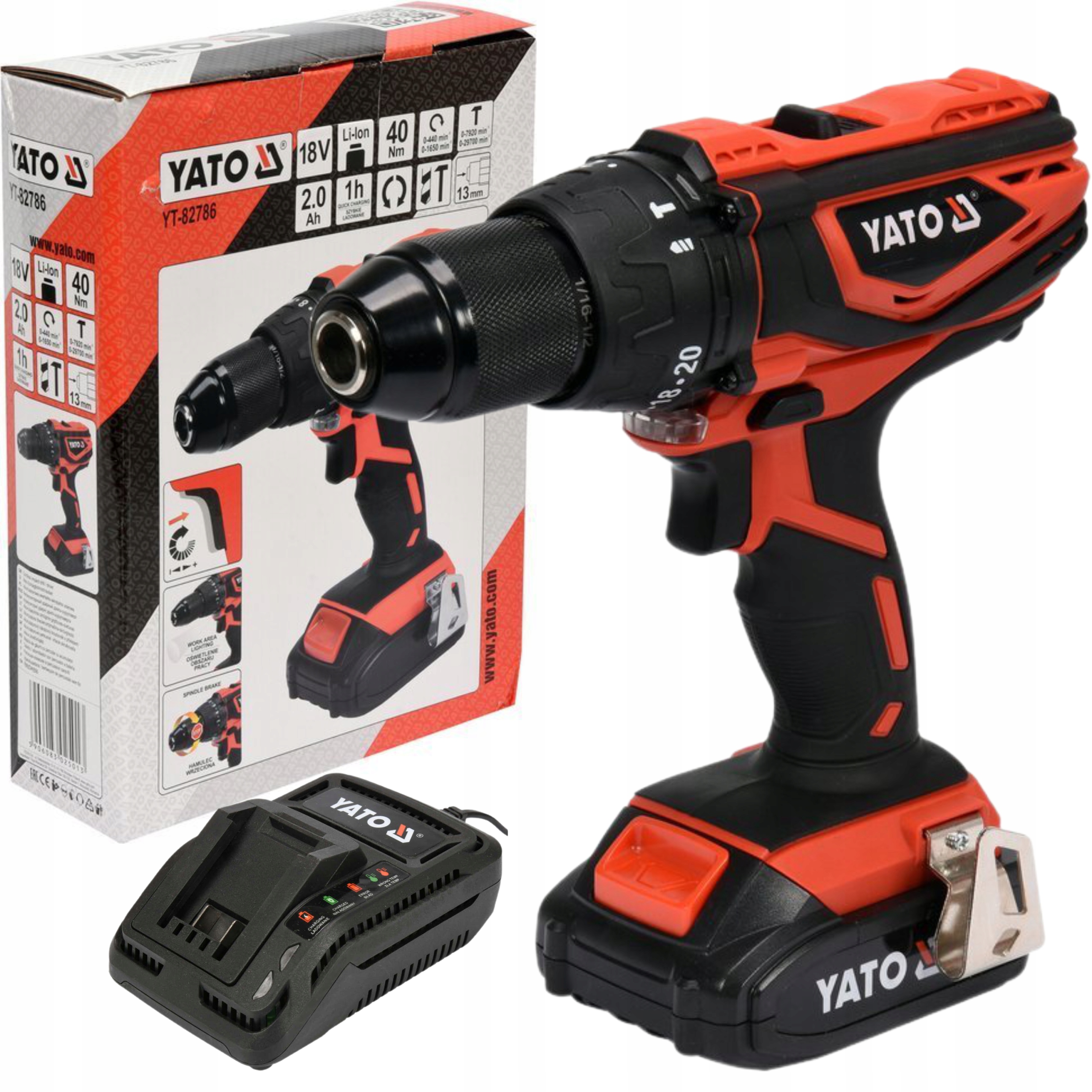 

Wiertarko-wkrętarka Udarowa 18V 2Ah Yato YT-82786
