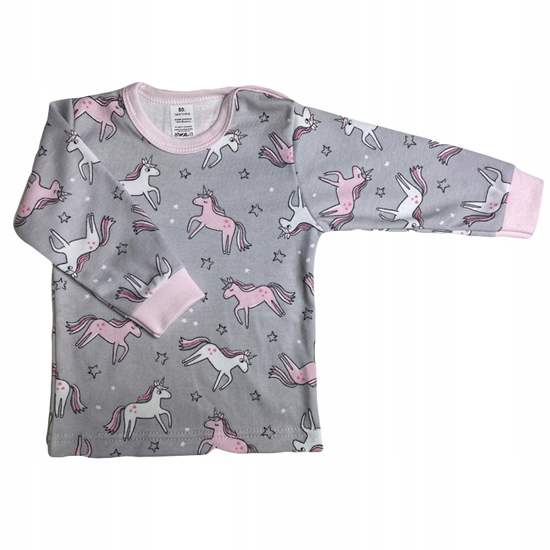 

Bluzka niemowlęca 80 cienka bluza w jednorożce