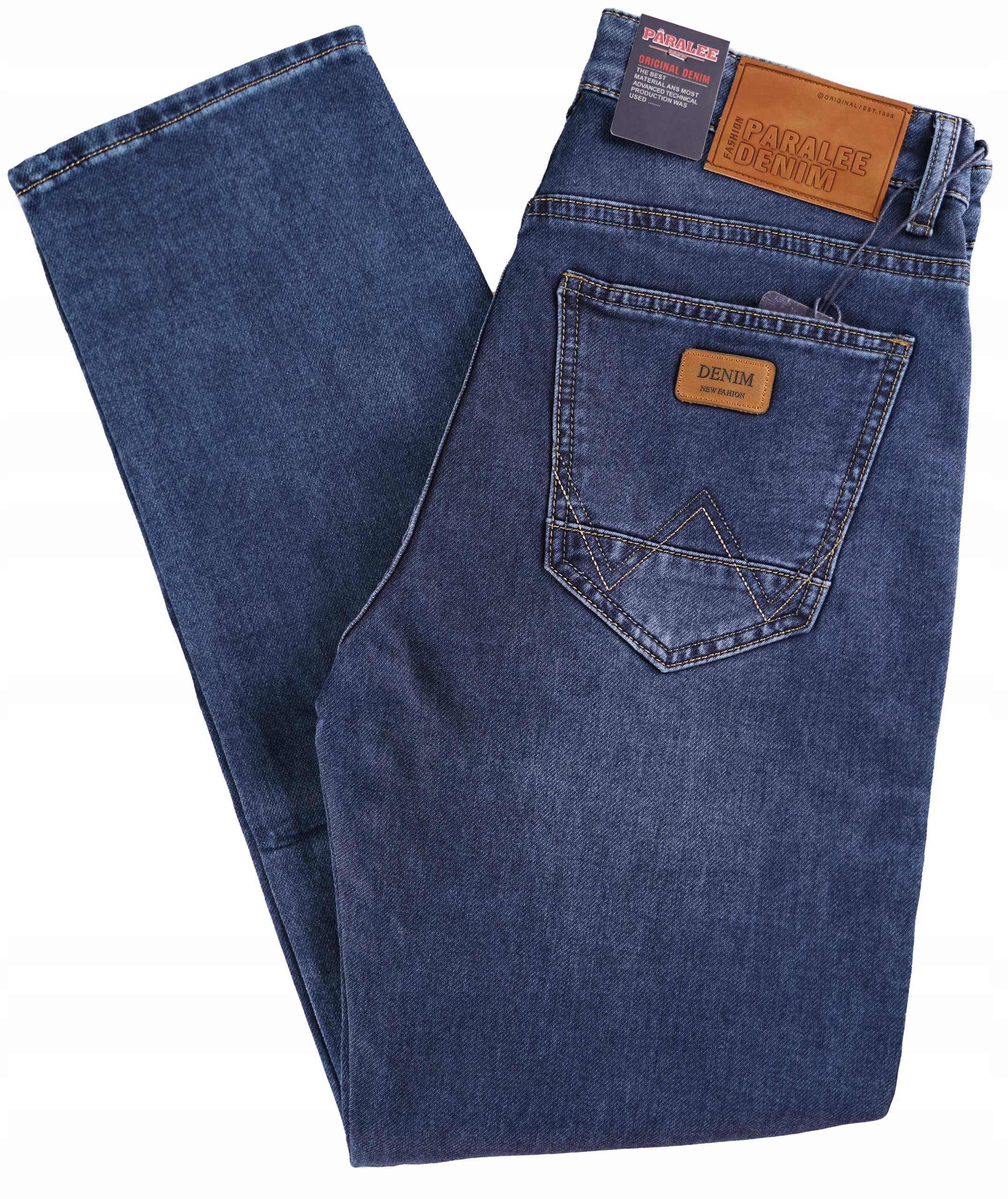 Spodnie męskie jeansy klasyczne niebieskie proste duże W40 L32 pas 106-110