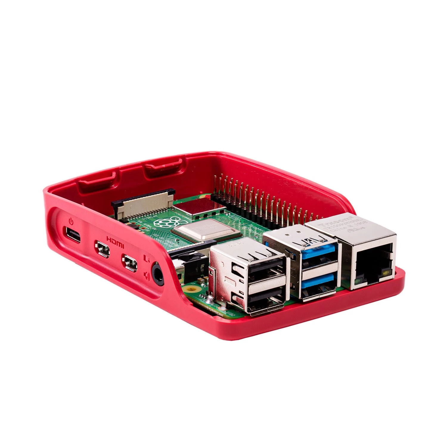 Официальный корпус Raspberry Pi 4B белый малиновый код производителя PI4B_CASE_RED / WHITE