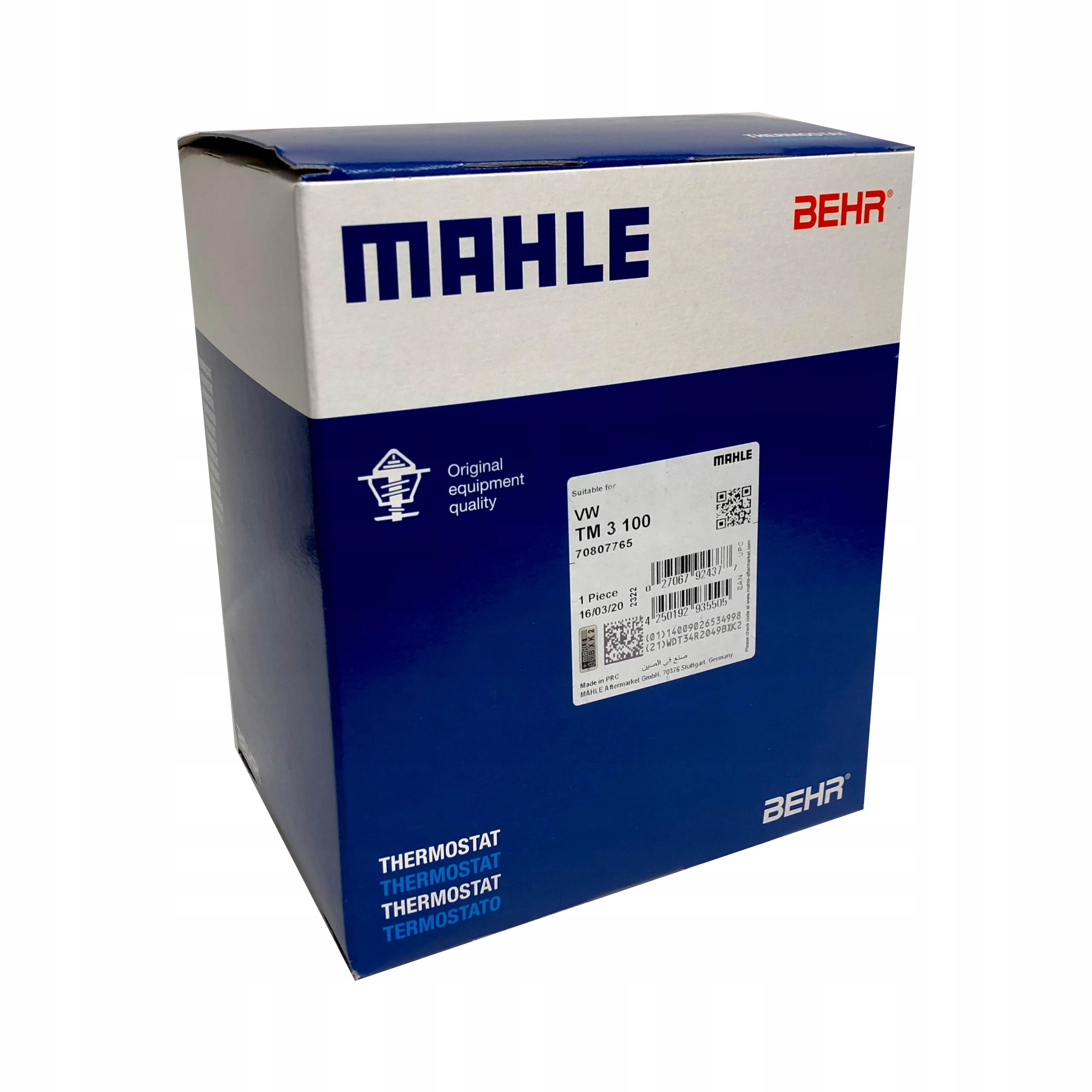 TERMOSTAT BEHR AUDI A4 B6 B7 A6 C5 1.8T 2.0 TM3100