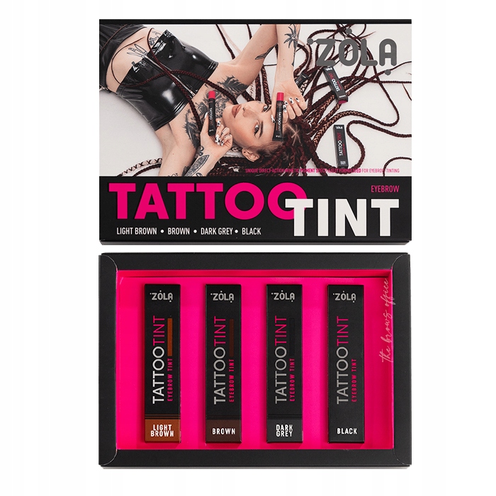 Sada barev na barvení obočí Zola Tattoo Tint 4 x 15 ml