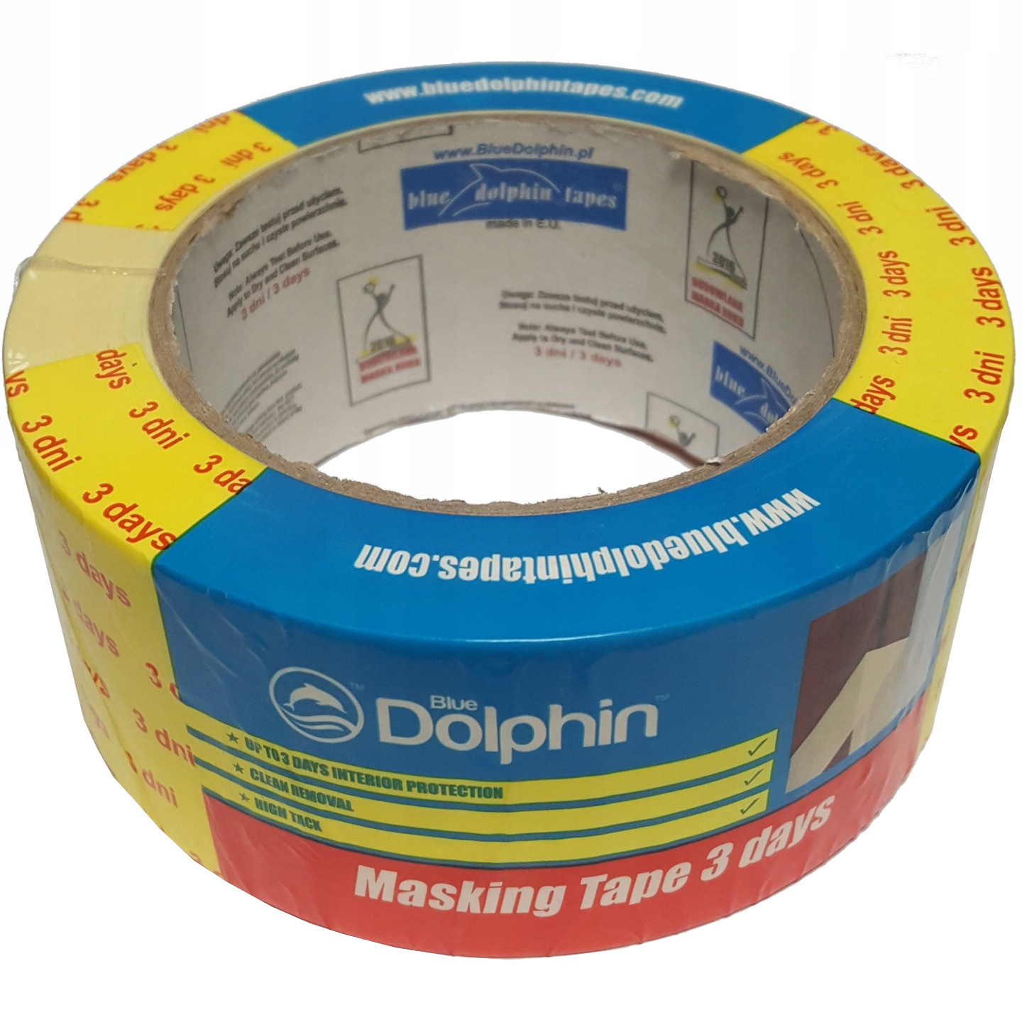 BLUE DOLPHIN taśma maskująca żółta 48mmx50m 3dni