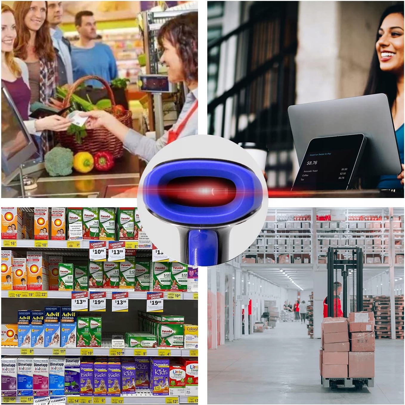 BEZPRZEWODOWY czytnik skaner kodów kreskowych WiFi Typ skanera 1D