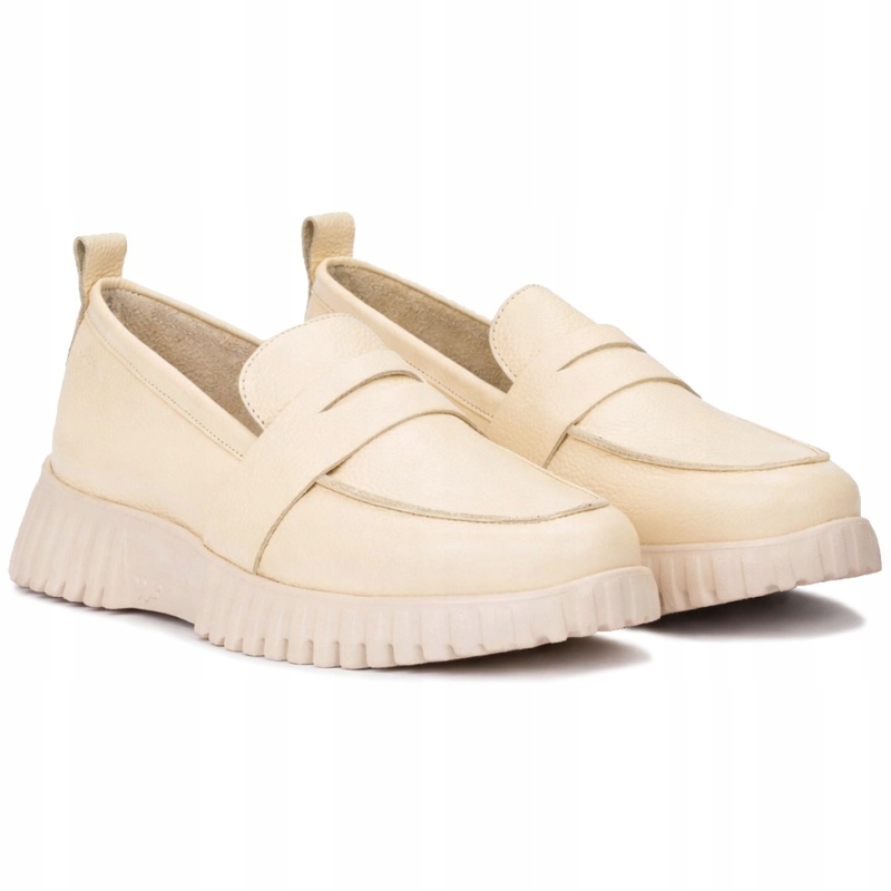 Dámské mokasíny Wonders A-4410 Wild V. Vanila ecru Kůže Vel. 37