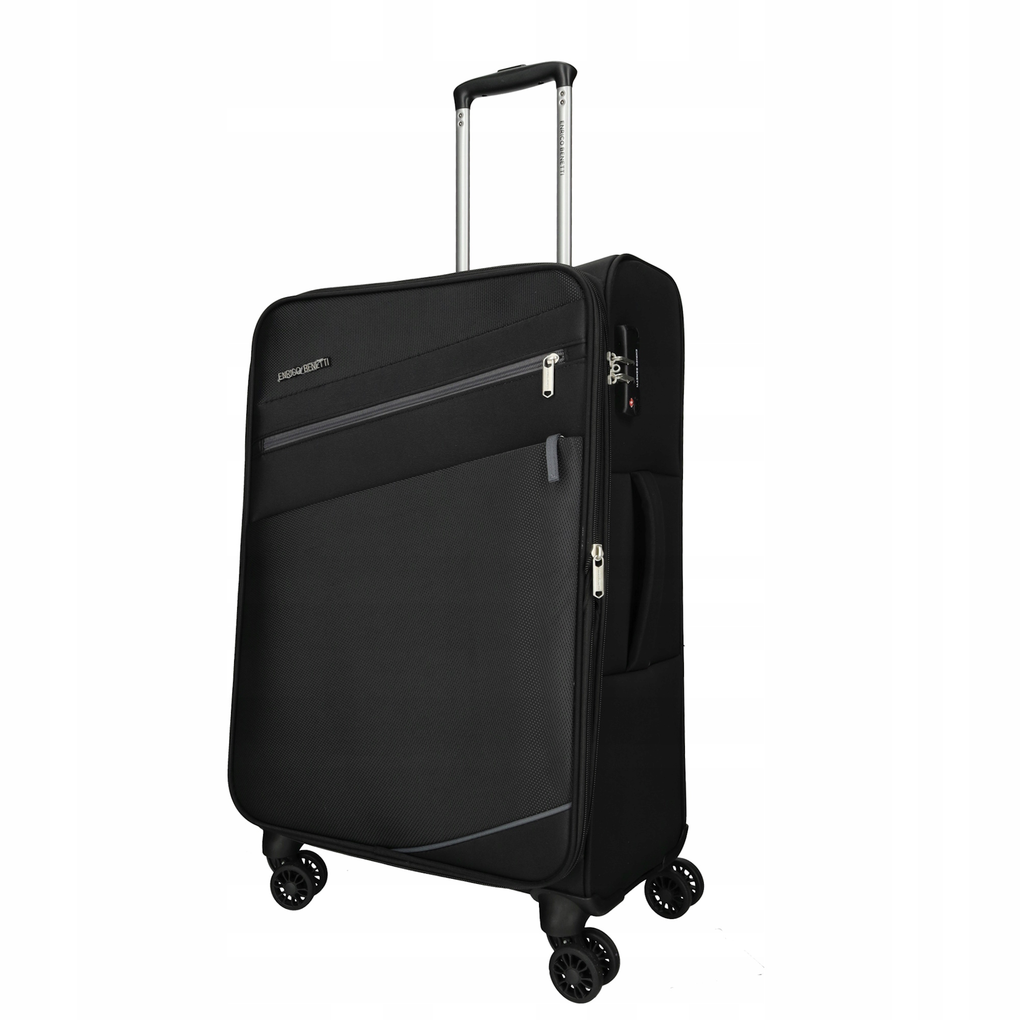 Walizka podróżna średnia Enrico Benetti Yukon 49020 Czarna M