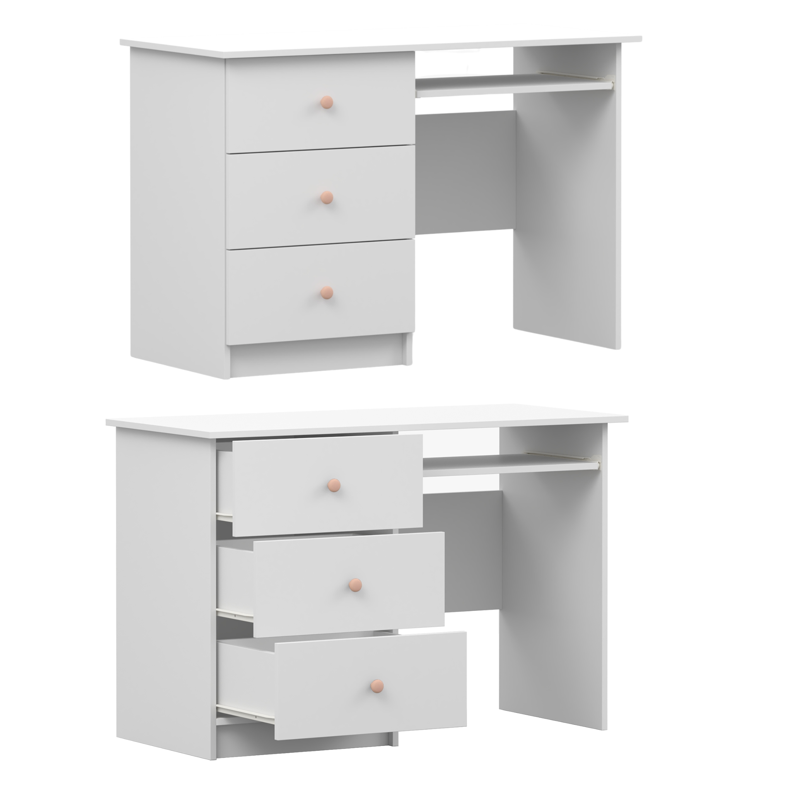 Олаф система 115 стол белый матовый ручки розовый ящик производитель