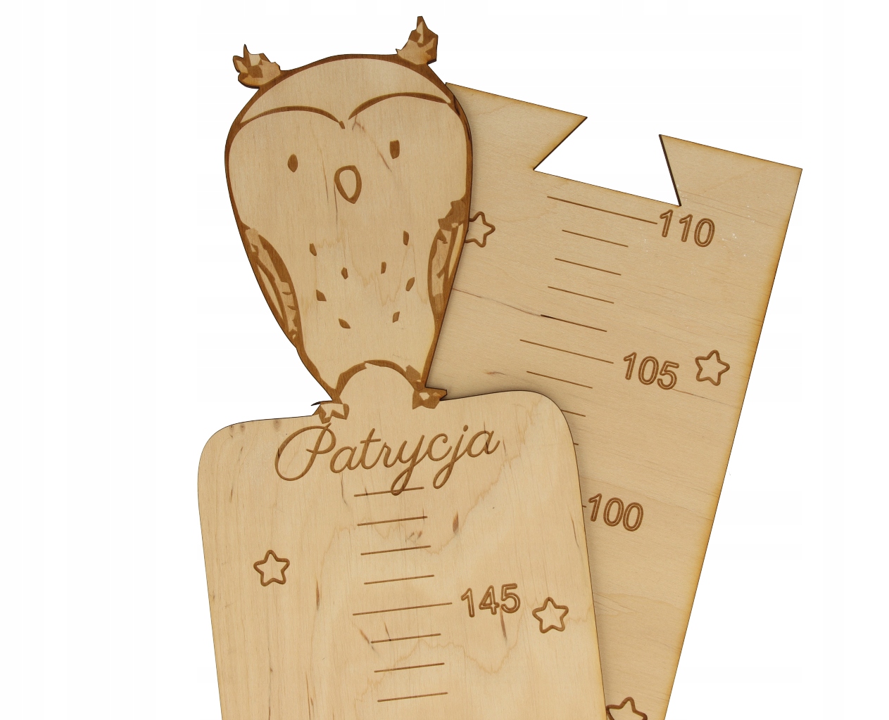 

Drewniana Miarka Wzrostu na ścianę wzór Sowa eko