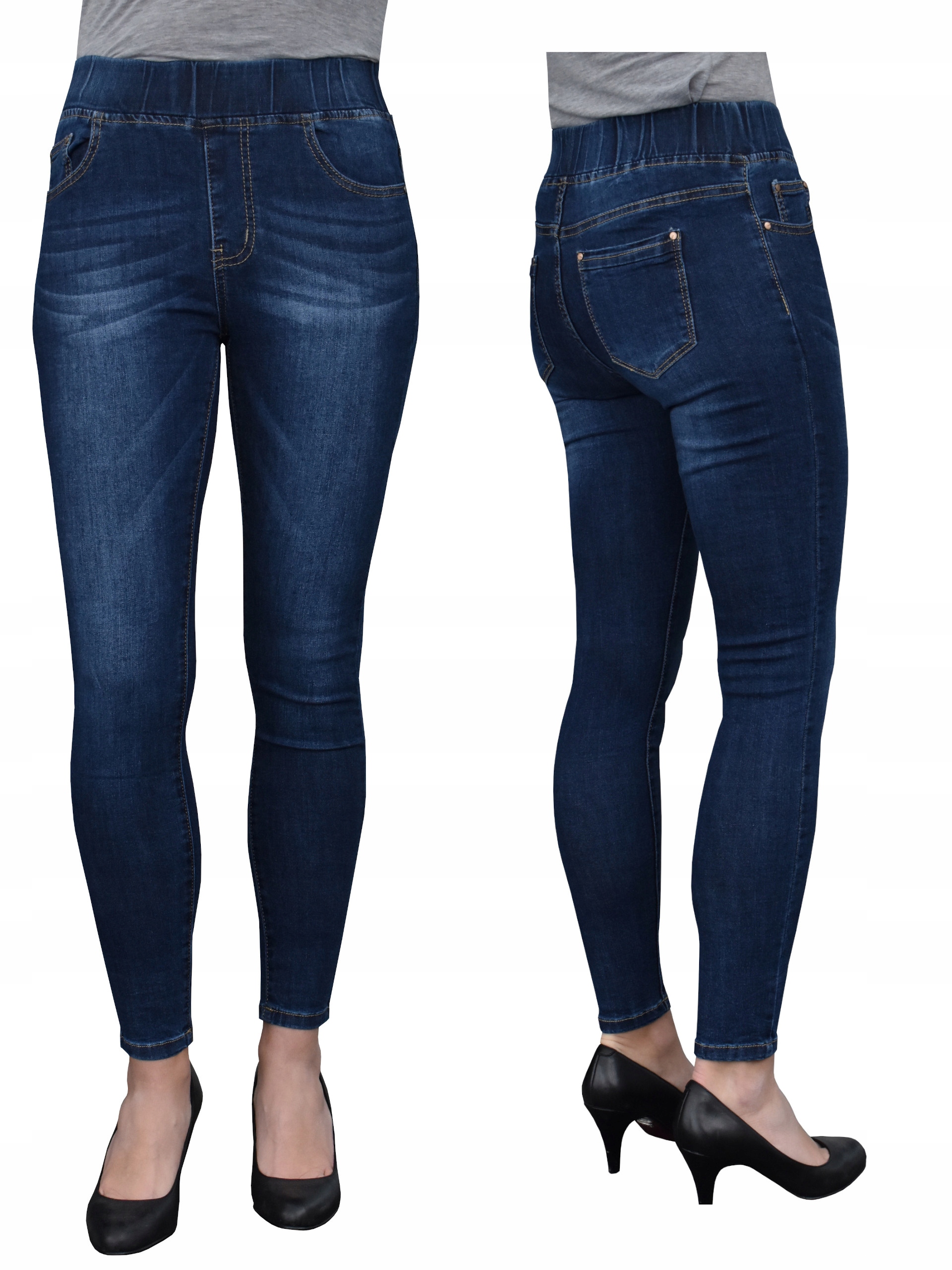 

32, Jegginsy , jeansy damskie wysoki stan K-5165