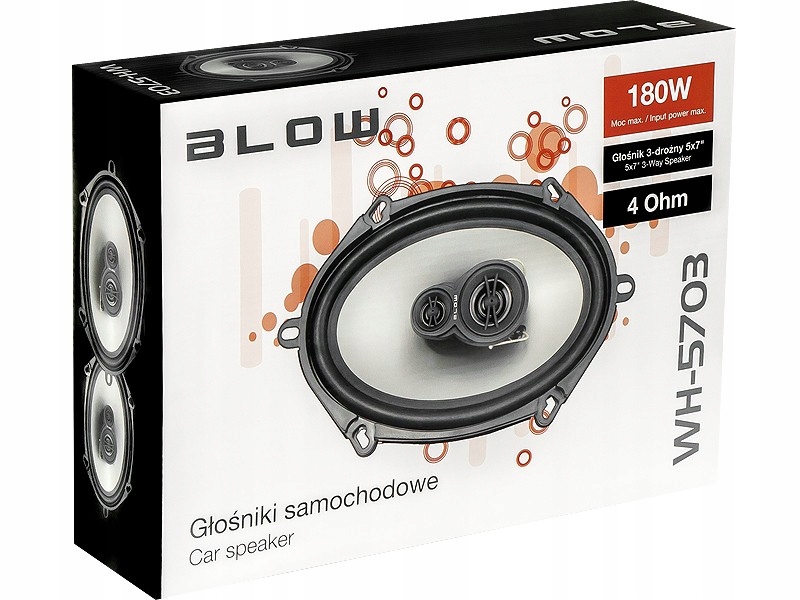 Automobilové Třícestné Reproduktory 5x7" 4Ohm 180W WH-5703 2 Kusů