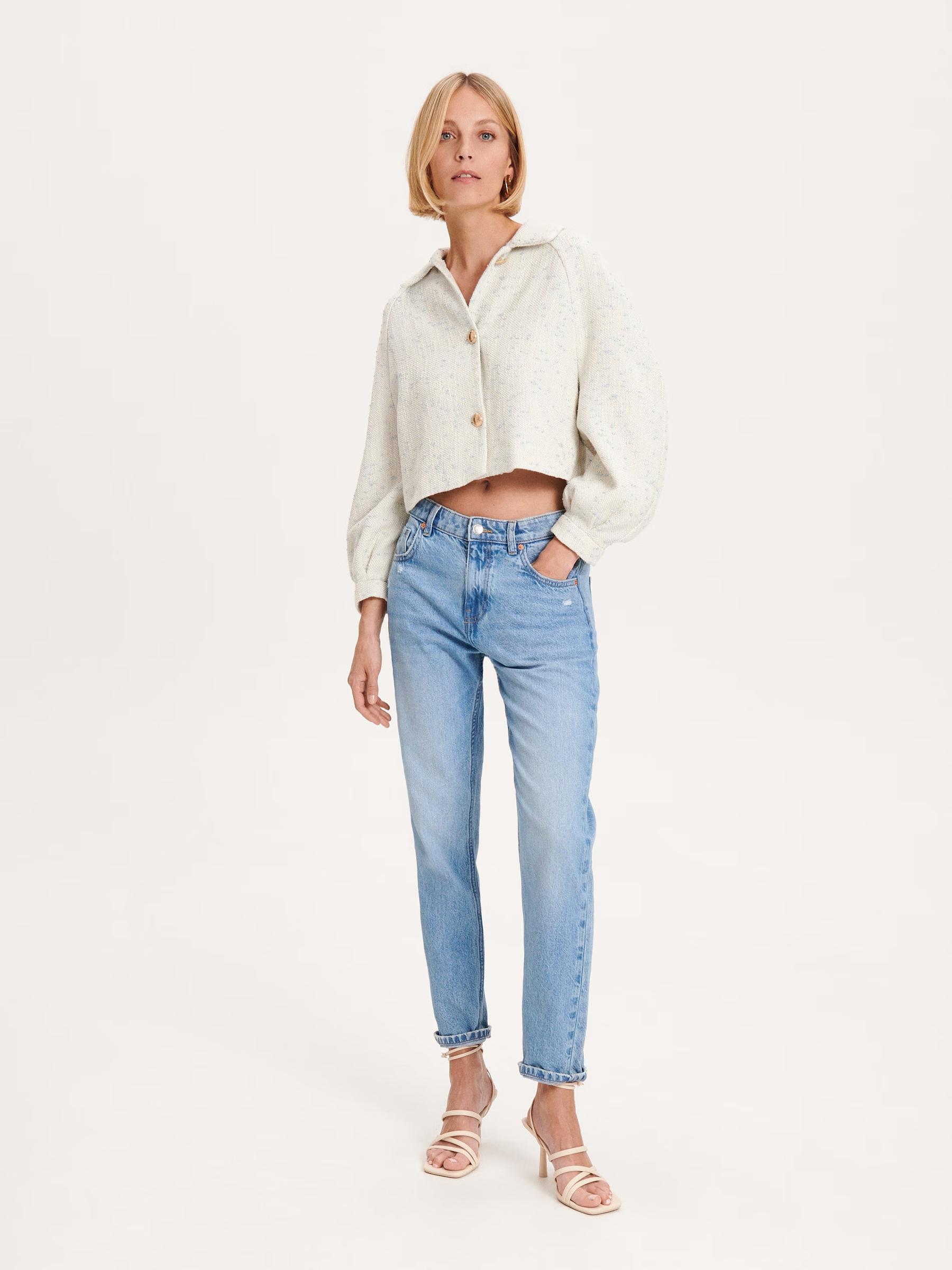 Světle Modrá Bavlněná Bunda Reserved XL