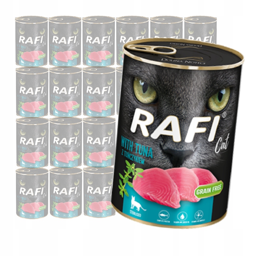 Levně Rafi Cat Bezobilné Krmivo Pro Sterilizované Kočky S Tuňákem 24x400g