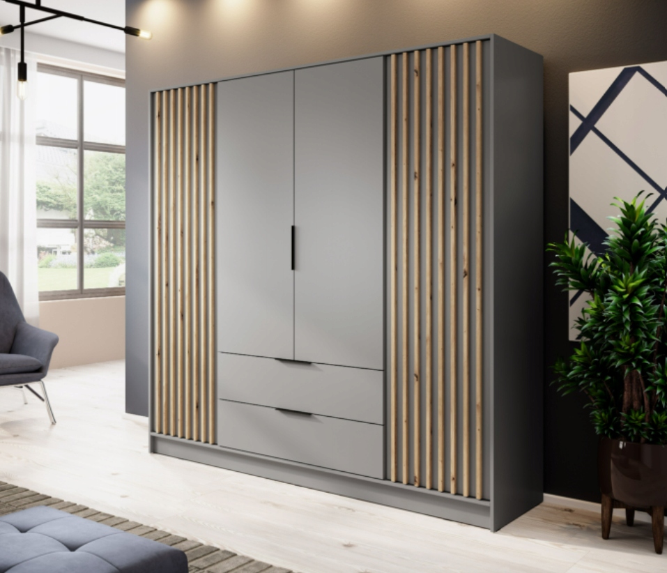 Szafa Lamele 206 cm Dąb Artisan NELA PS Głębokość mebla 51.1 cm