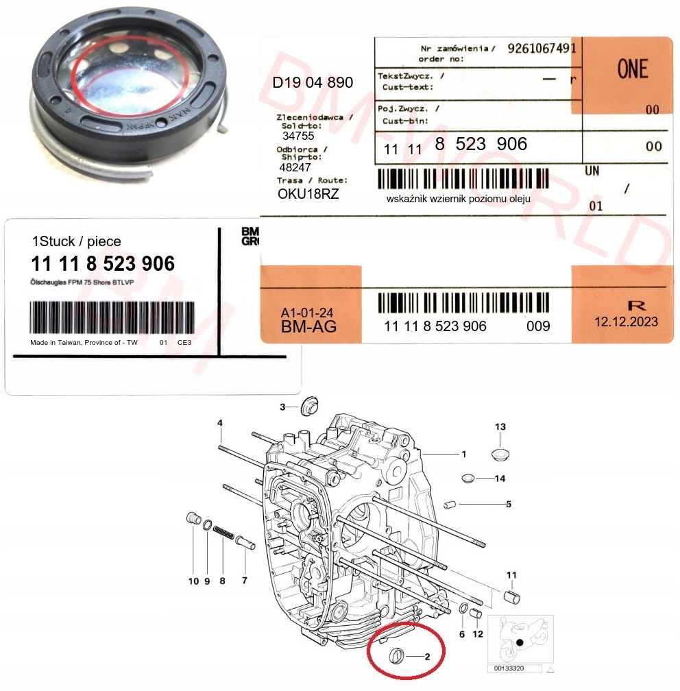 Nowy Oryginalny OE BMW wskaźnik wziernik poziomu oleju BMW z ASO Producent BMW oe