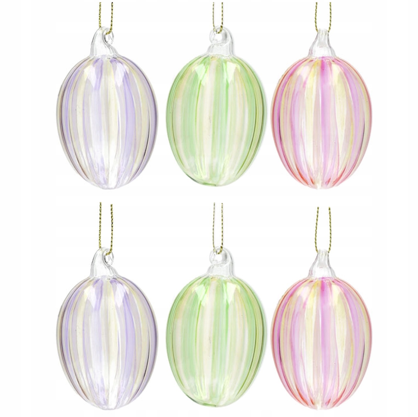 Velikonoční Přívěsek Vajíčko Na Velikonoce 6 Ks Vánoční Skleněná Písanka