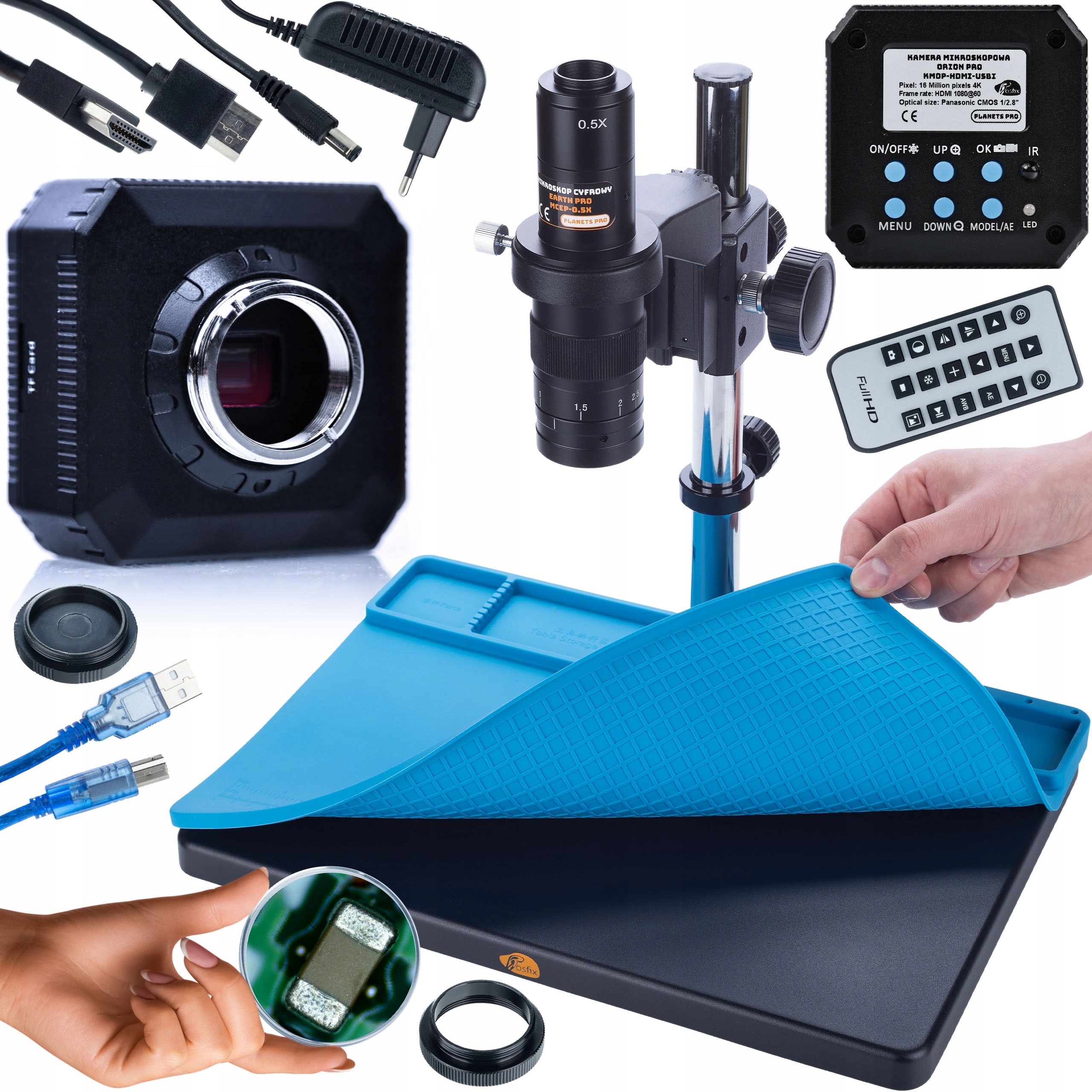 Digitální Mikroskop Pájení Klenotnictví Kamera 4KUHD Velká Silikonová Podložka