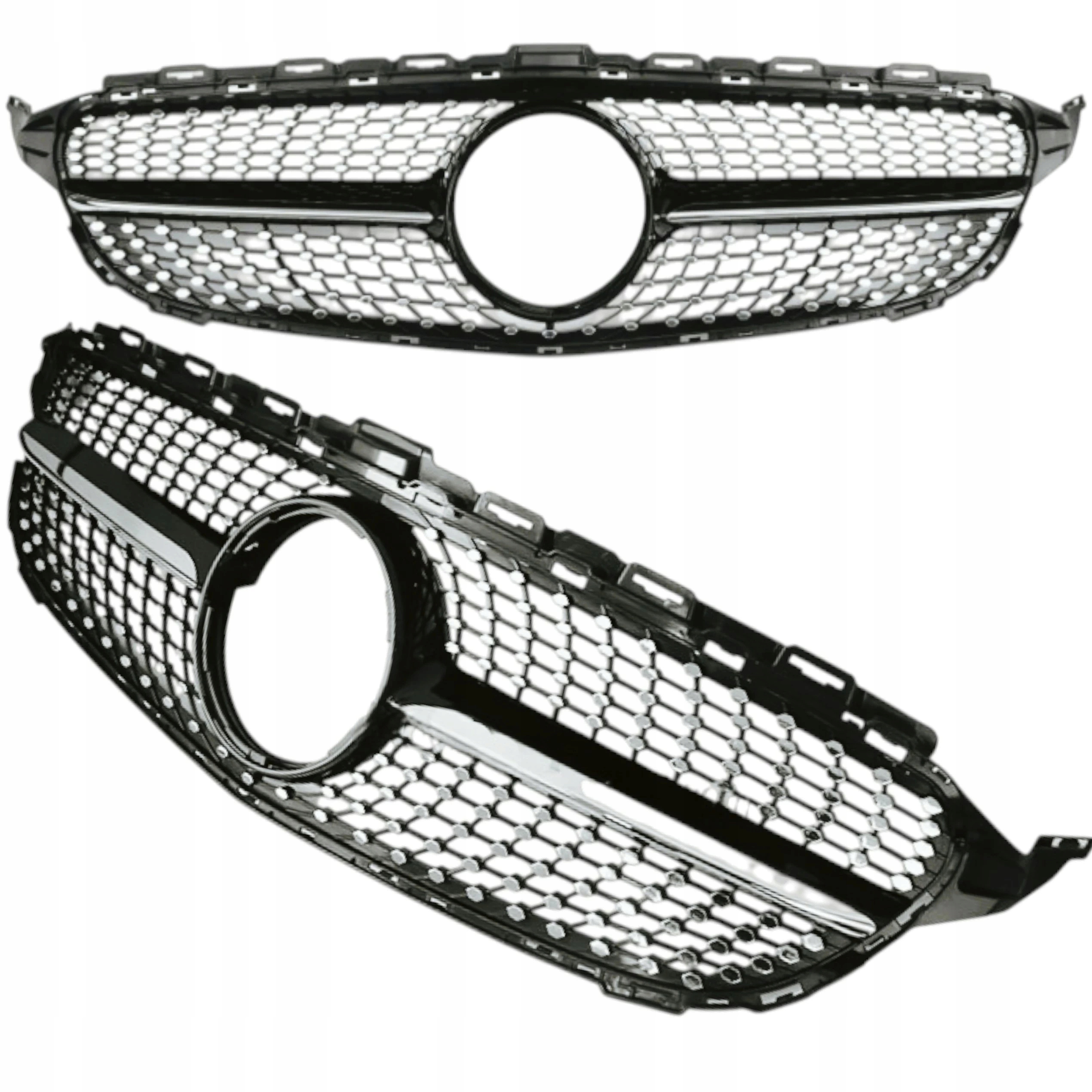 Mercedes C W205 13-18 Gril Atrapa Přední Chladiče Diamond Chrom