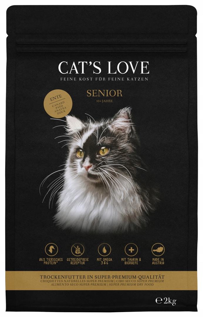 Cat's Love Senior Ente dla seniora z kaczką 2kg
