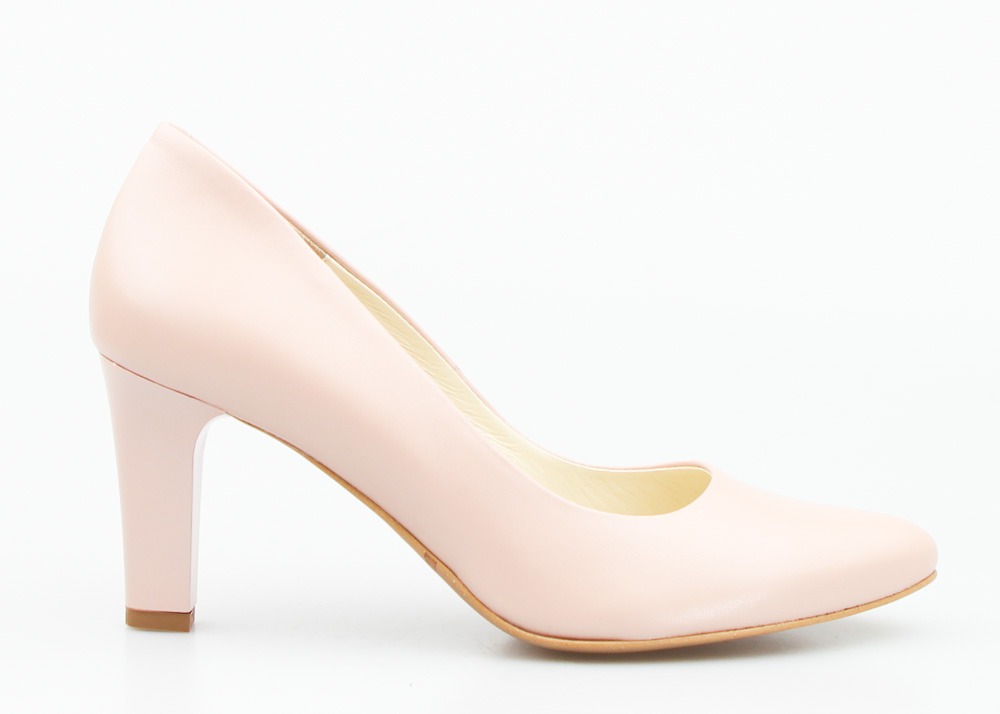 Pudrové Kožené Lodičky Clasicco Perleťové 37