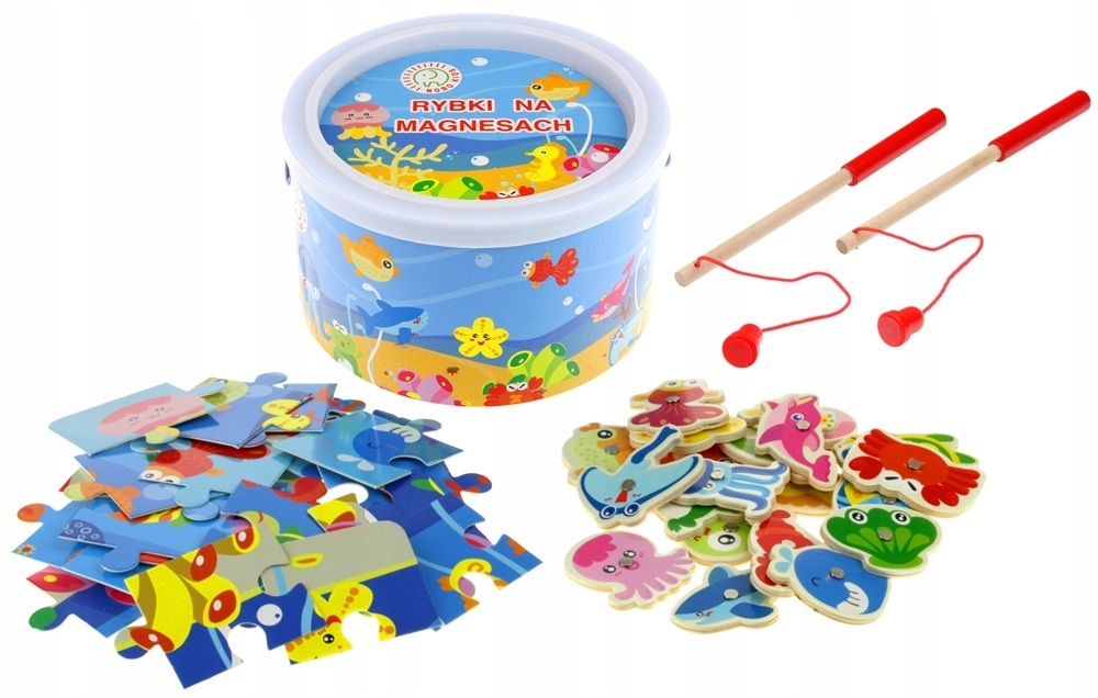 

Łowienie Rybek Drewniane Rybki Magnes Wędki Puzzle