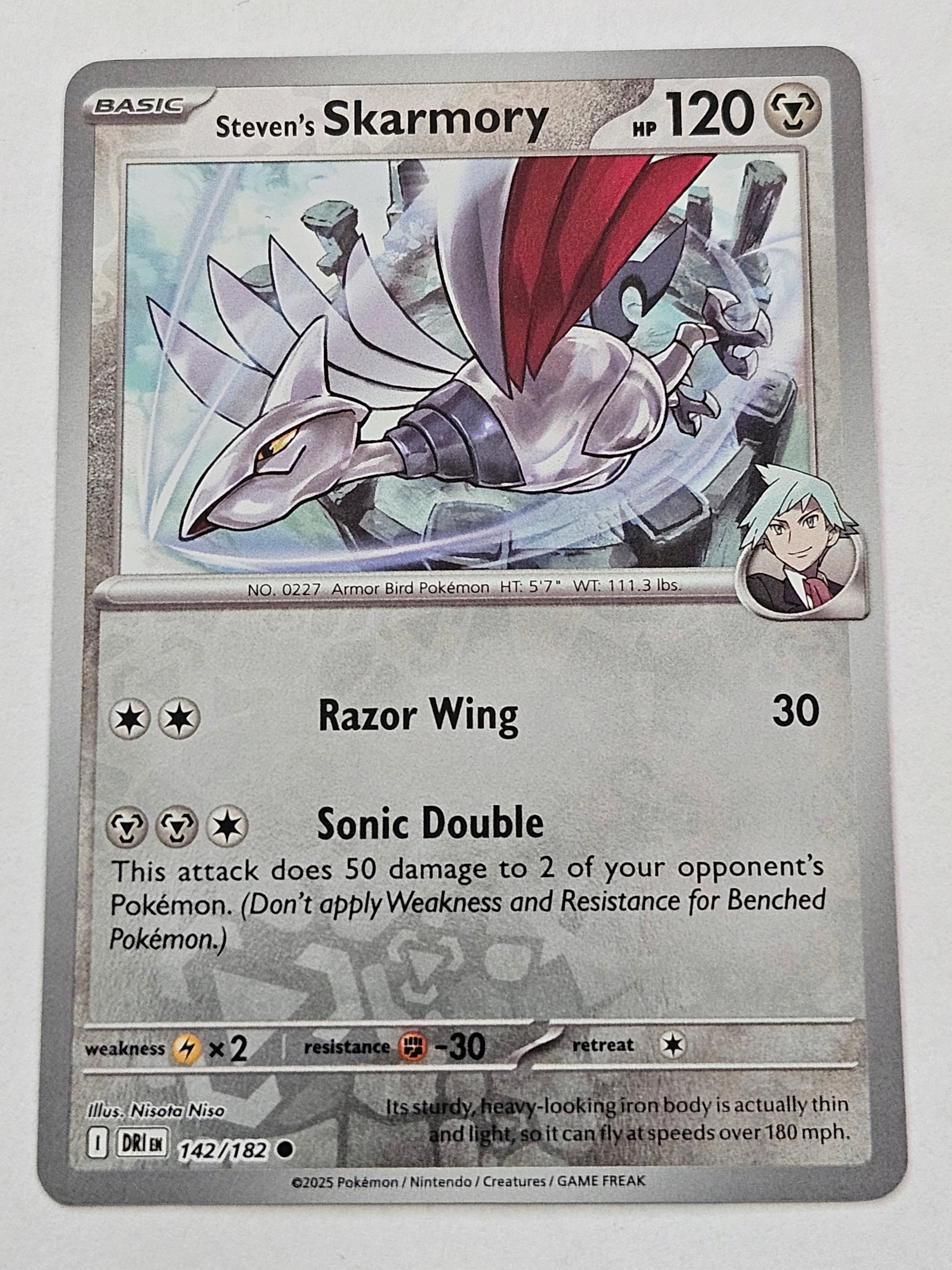 Karta Steven's Skarmory Dri 142/182 Destined Rivals Holo Reverse