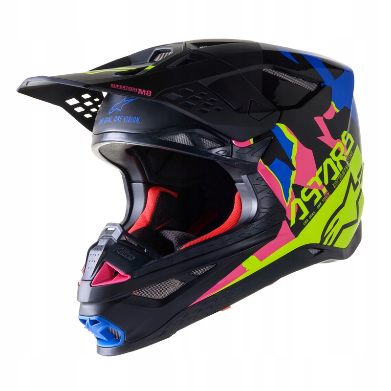 Prilba Alpinestars Supertech S-M8 Echo Black/blue Yellow Pink Fl M