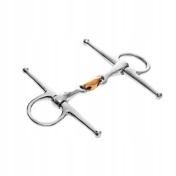 Wędzidło podwójne łamane Pełne Z Wąsami Łącznik Z Miedzią 14,5 cm