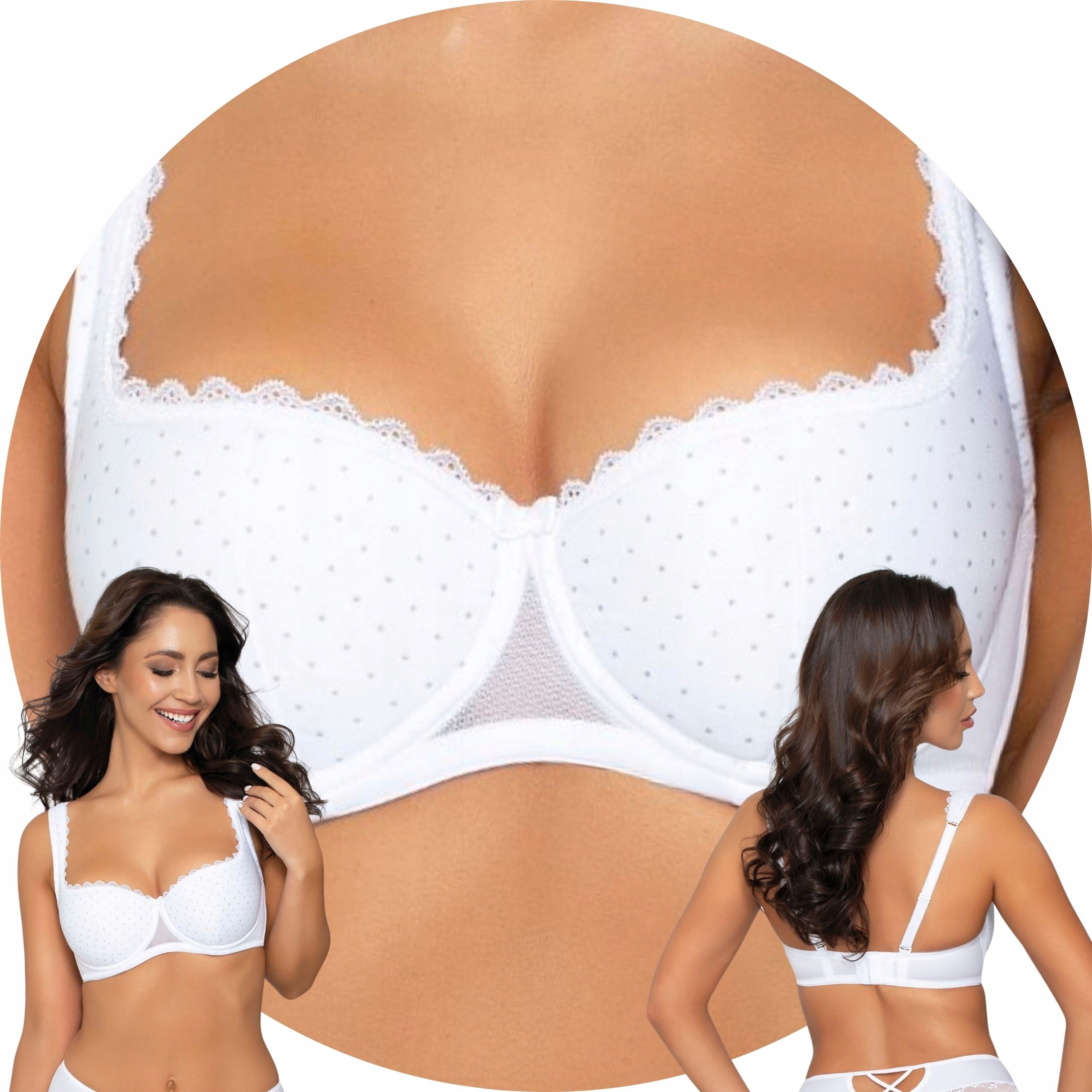 PariPari Sophia krajka bílá Podprsenka balkonetka 90C Push-up