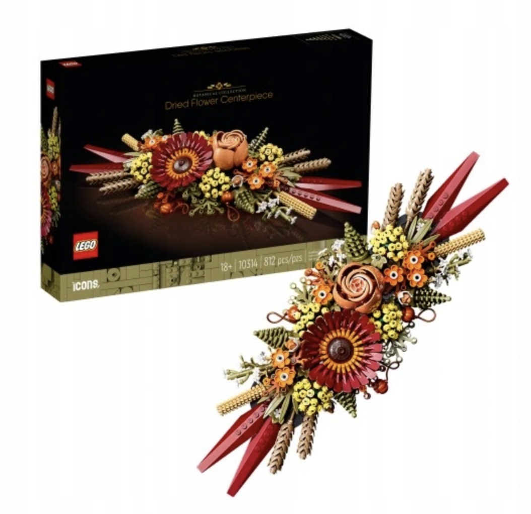 Lego Icon Stroik z suszonych kwiatów Piękna Ozdoba