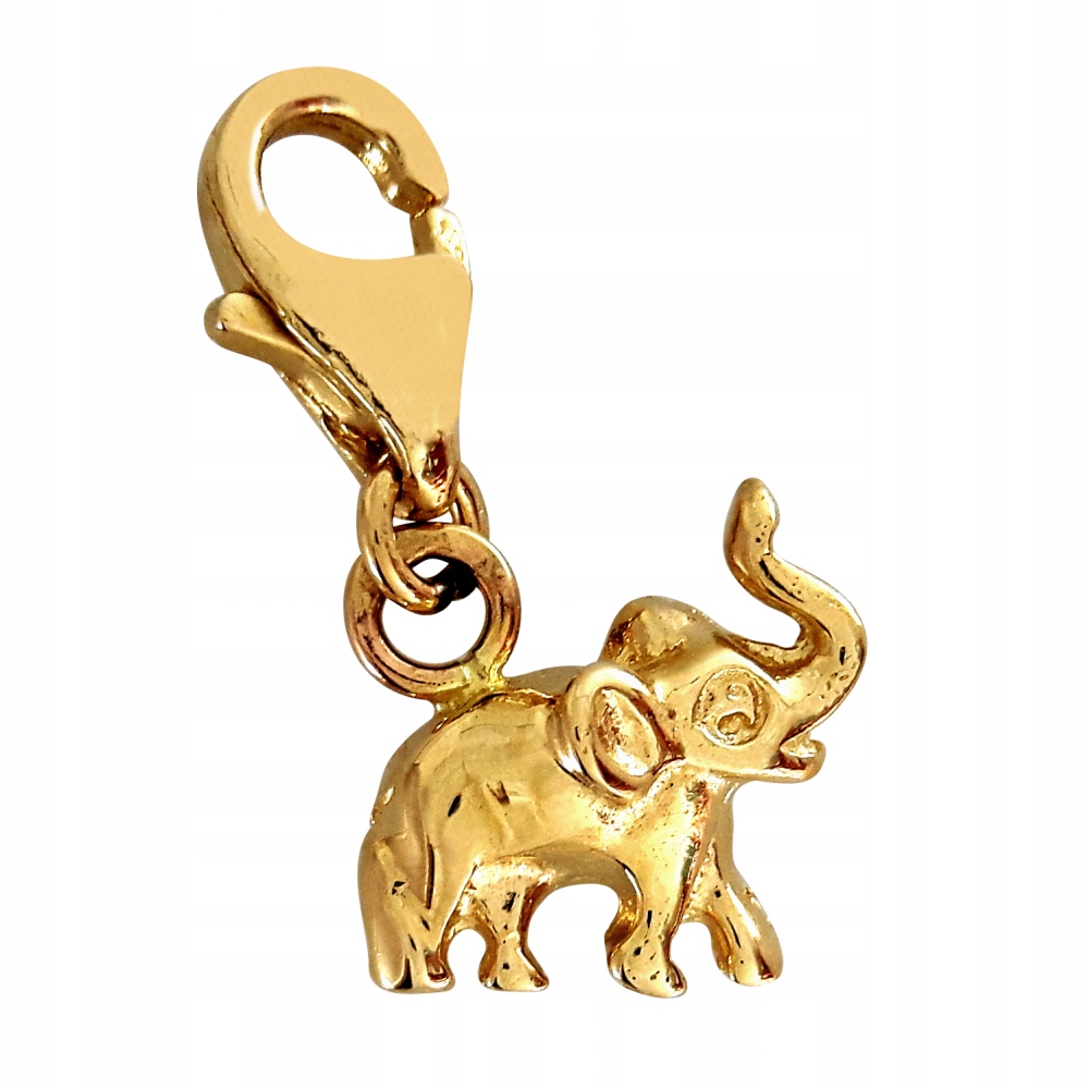 CHARMS SŁONIK SŁOŃ TRĄBA NA SZCZĘŚCIE ZŁOTO 333