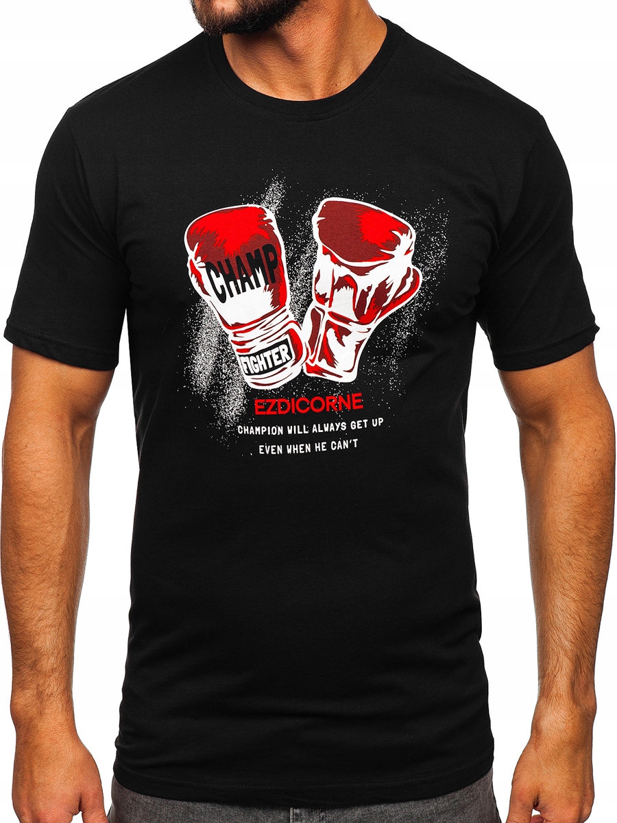 

T-shirt Koszulka Męska Czarna 14751 Rozmiar_m